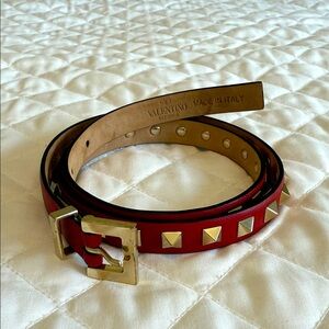 Valentino Red Rockstud Belt
